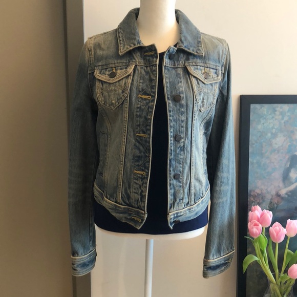 Abercrombie & Fitch Jackets & Blazers - A&F Distressed Denim Blue Jean Jacket - Retro Y2K